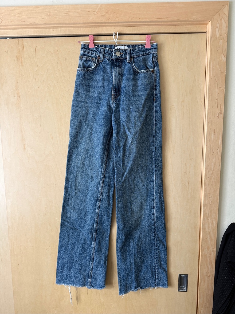 Zara Wide-Leg High-Rise Jeans - Denim Blue